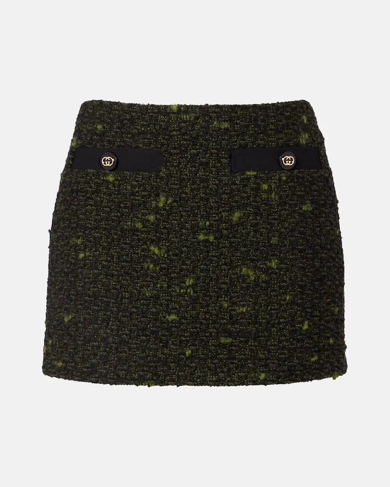 Gucci Minirock aus Bouclé Grün