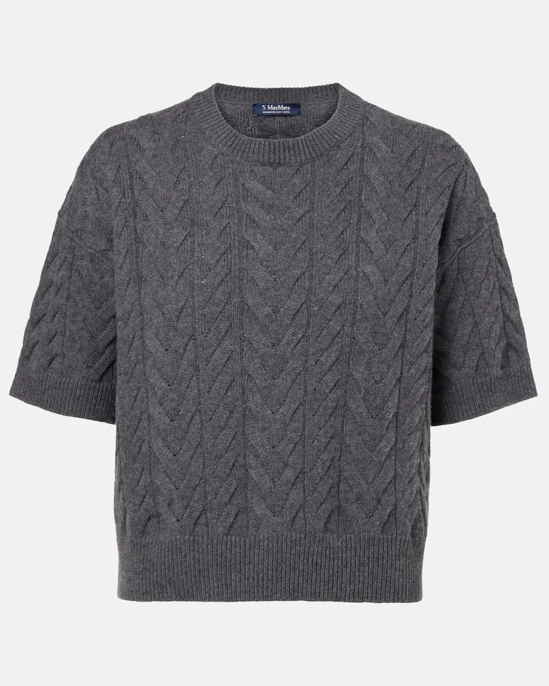 Max Mara Top Dominus aus Wolle Grau