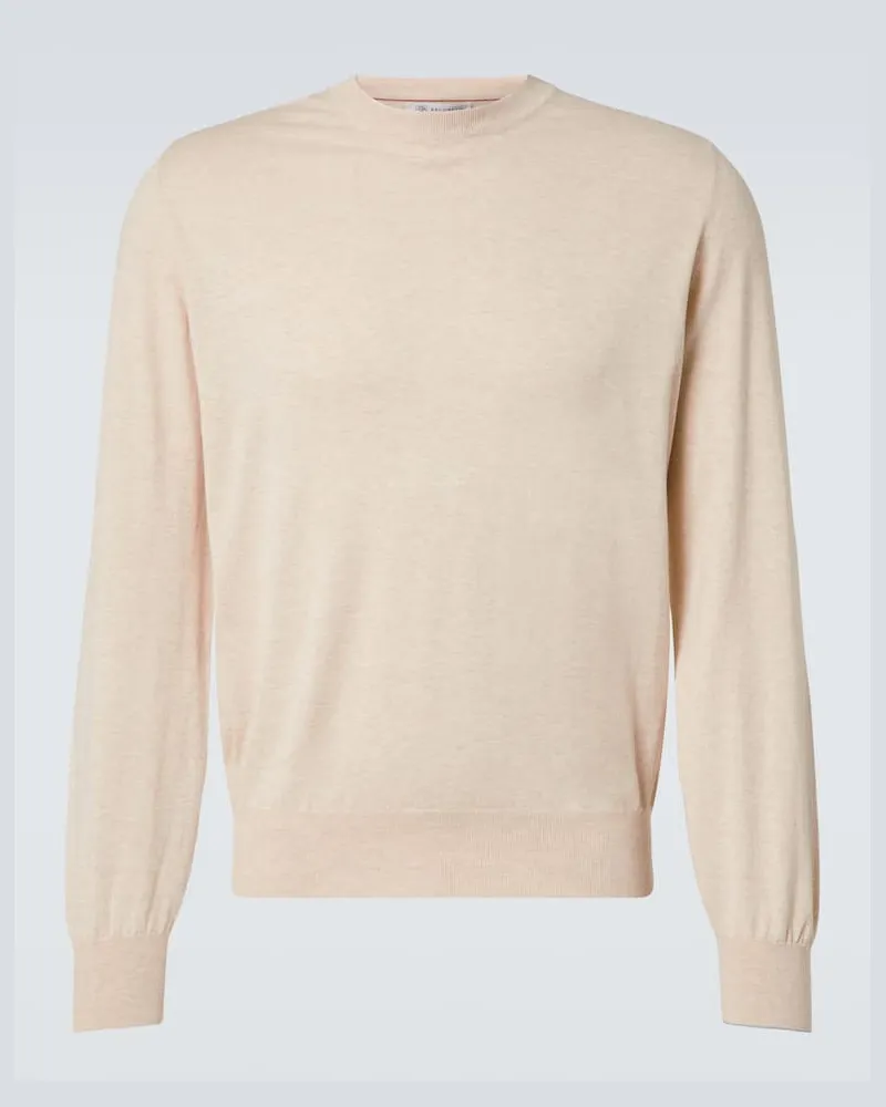 Brunello Cucinelli Pullover aus Baumwolle Beige