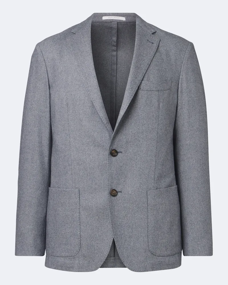 Eleventy Blazer aus Wolle, Baumwolle und Kaschmir Blau