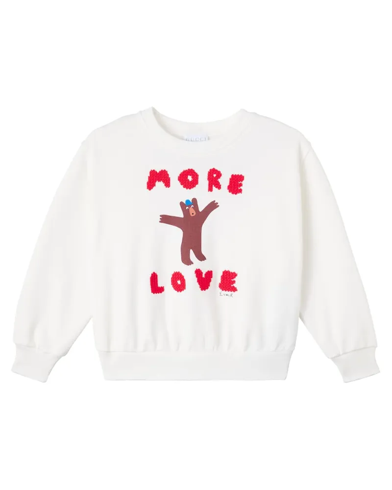 Gucci X Euan Roberts Sweatshirt aus Baumwolle Weiß