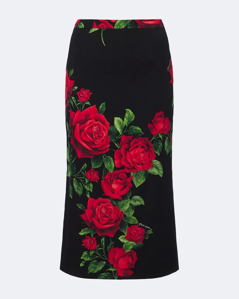 Dolce & Gabbana Midikleid aus Wolle Multicolor