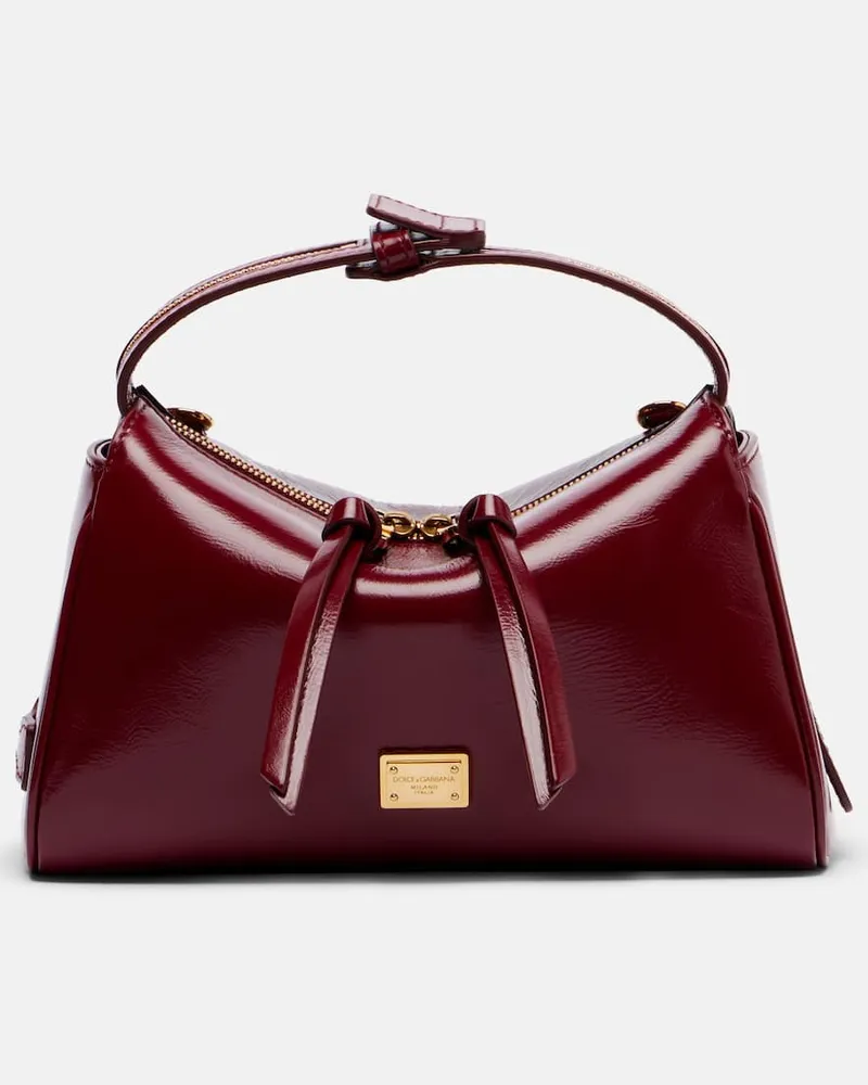 Dolce & Gabbana Henkeltasche Vittoria Small aus Leder Rot