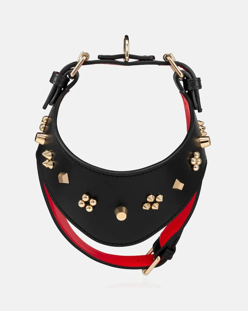 Christian Louboutin Geschirr für Hunde Loubiharness M aus Leder Schwarz