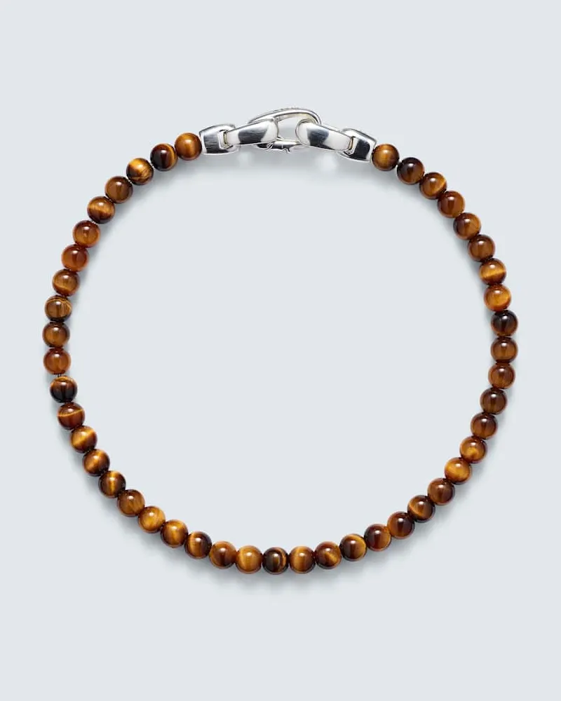 David Yurman Armband Spiritual Beads aus Tigerauge mit Sterlingsilber Braun