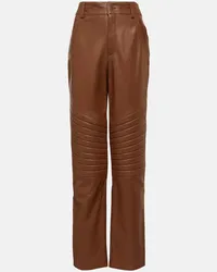 Giuseppe di Morabito Gerade High-Rise-Hose aus Leder Braun