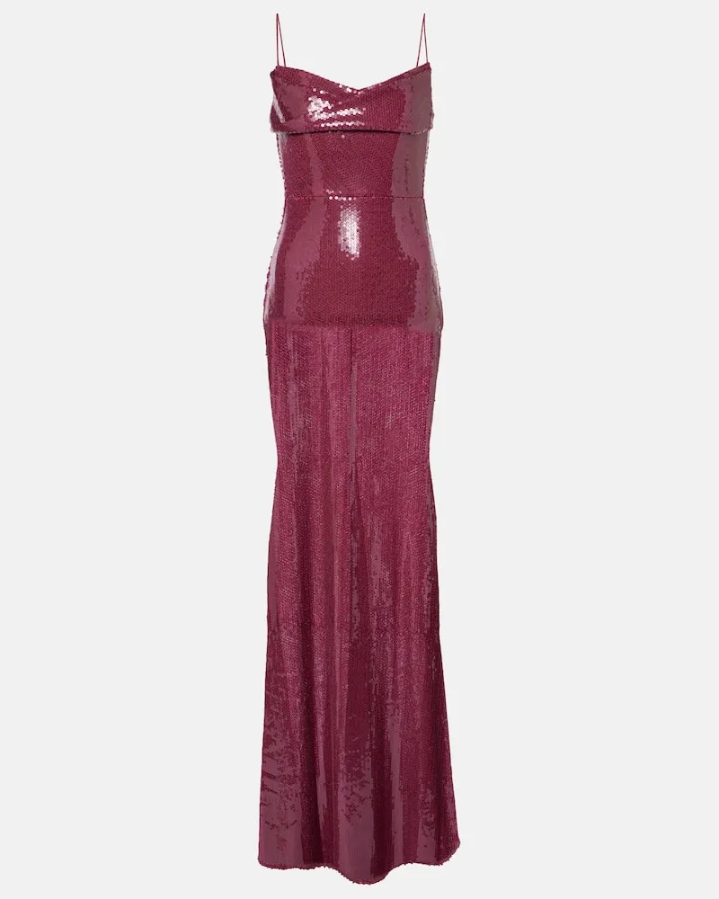 Alex Perry Robe mit Pailletten Burgund