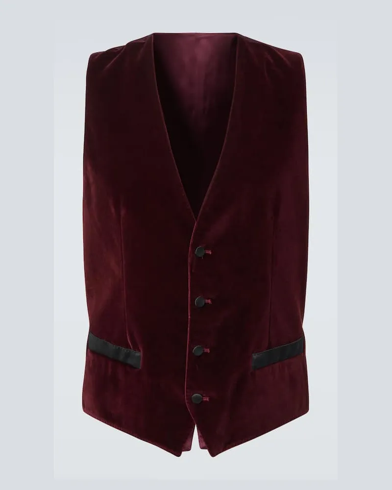 Dolce & Gabbana Weste aus Samt Burgund