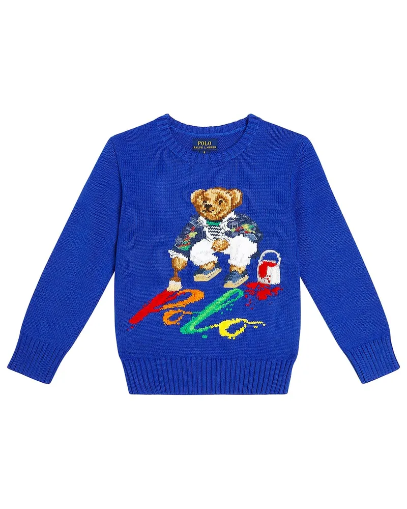 Ralph Lauren Pullover Polo Bear aus Baumwolle Blau