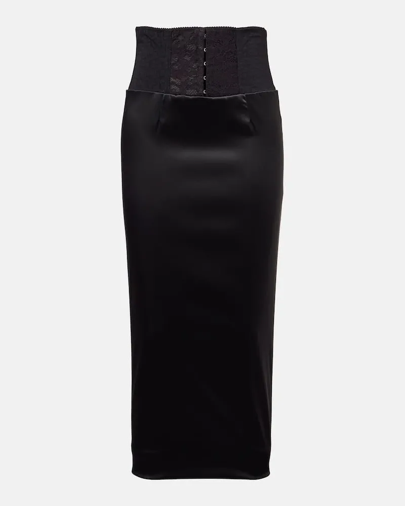 Dolce & Gabbana Midirock aus Satin Schwarz