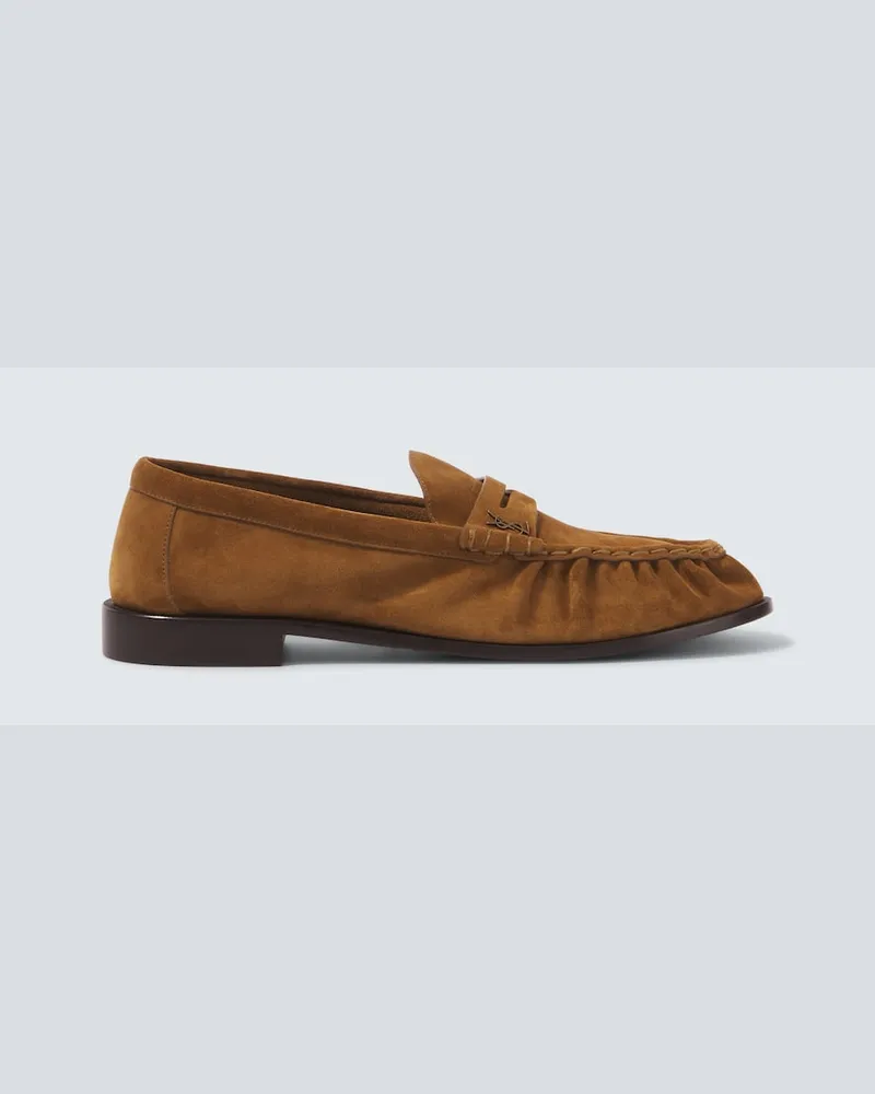 Saint Laurent Loafers Le Loafer aus Veloursleder Braun