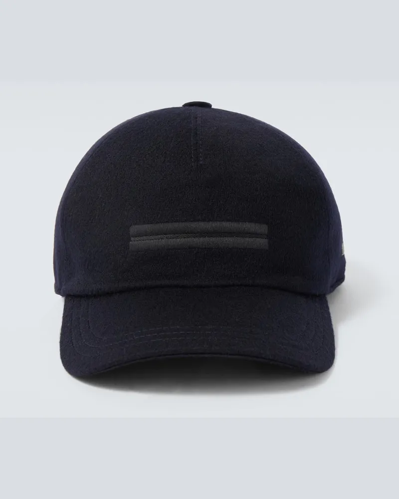 Ermenegildo Zegna Baseballcap aus Kaschmir Blau