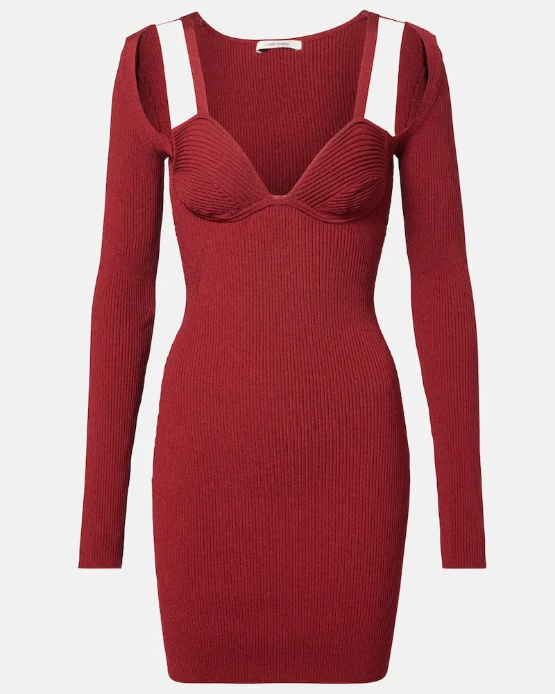 Nensi Dojaka Minikleid aus Strick Burgunderrot