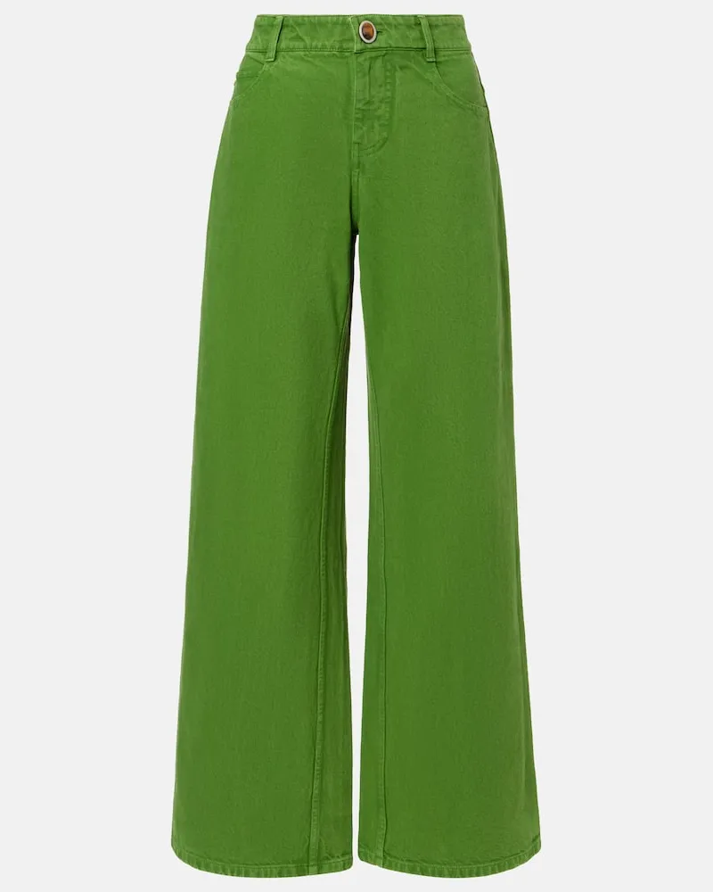 Christopher Esber Mid-Rise Wide-Leg Jeans Grün