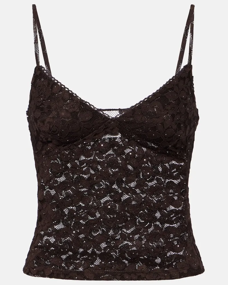 BANANHOT Top Daisy aus Spitze Braun