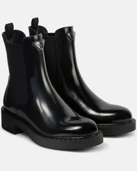 Prada Chelsea Boots aus Leder Schwarz