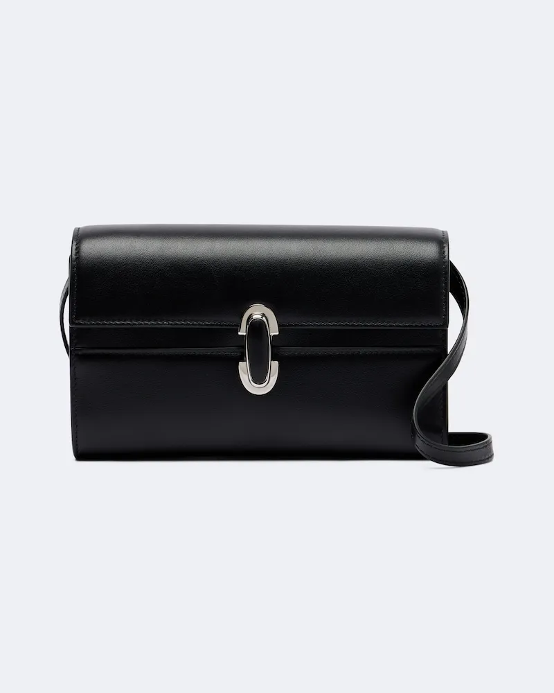 SAVETTE Schultertasche Symmetry Mini aus Leder Schwarz