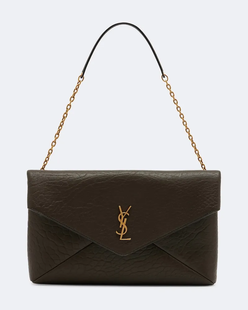Saint Laurent Schultertasche Cassandre Large aus Leder Grün