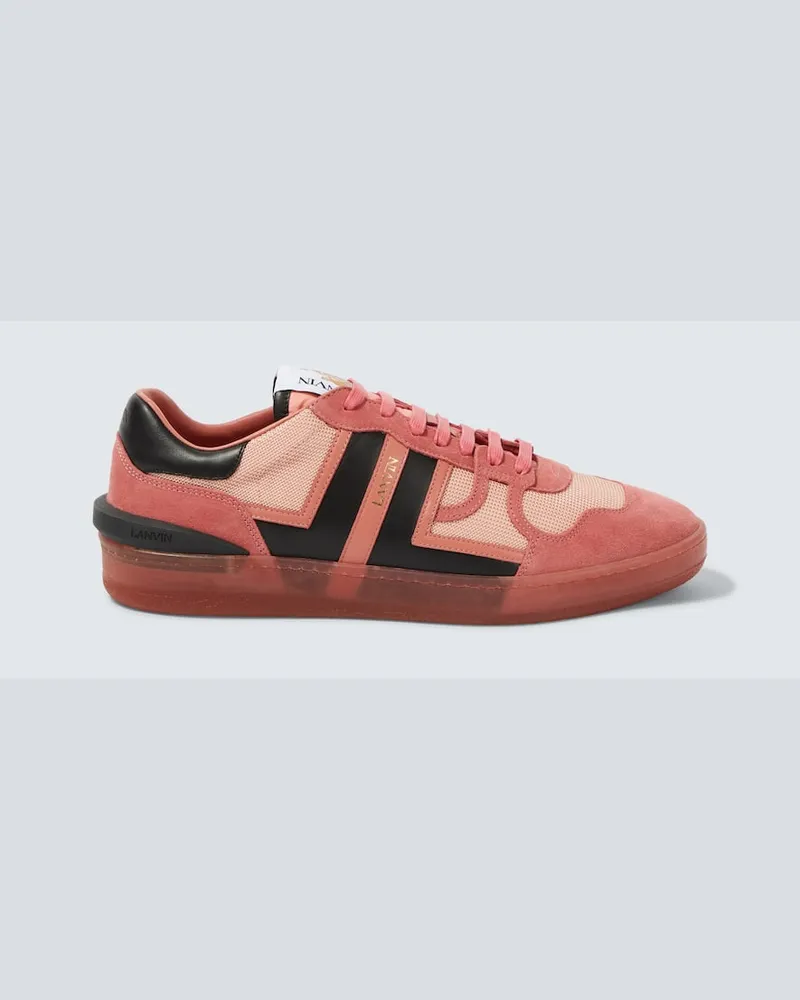 Lanvin Sneakers Clay mit Veloursleder Rosa