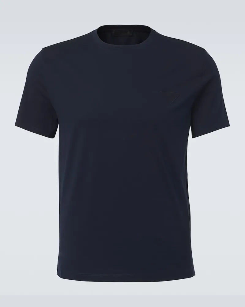 Prada T-Shirt aus Jersey Blau