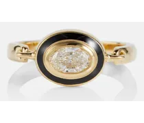 Ring Lenox Reign aus 18kt Gelbgold und Emaille mit Diamanten