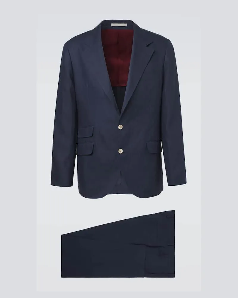 Brunello Cucinelli Anzug aus Leinen Blau