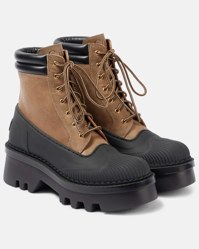 Chloé Chloé Schnürstiefel Phoenix aus Leder Braun