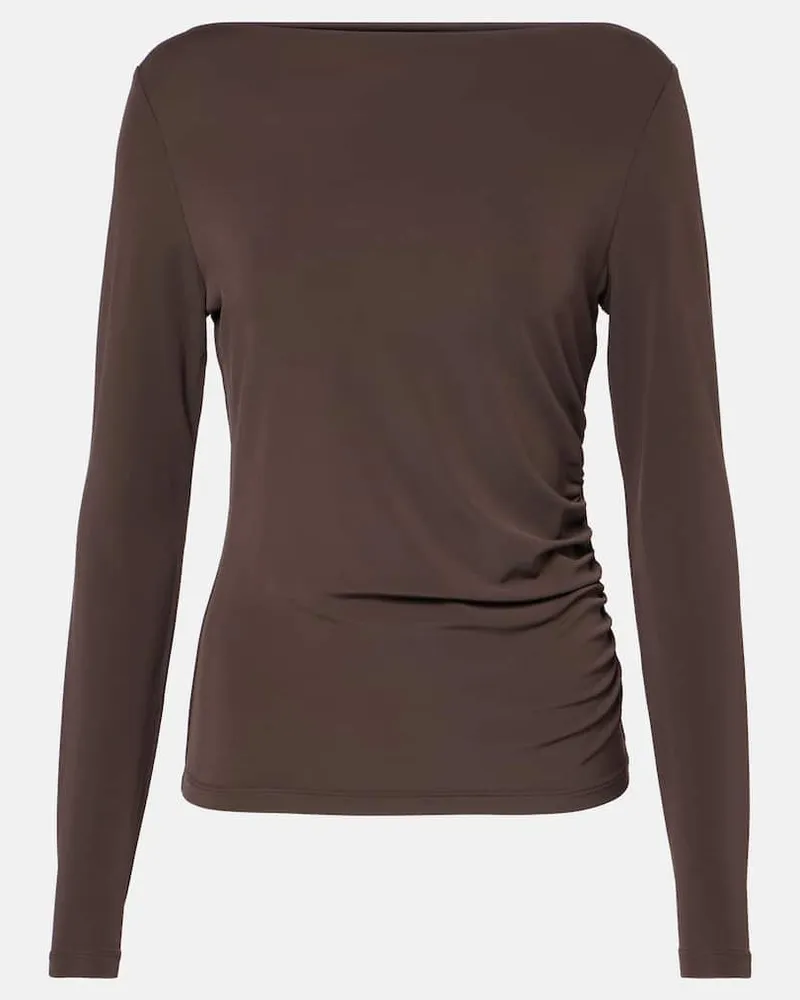 Max Mara Top Catullo aus Crêpe-Jersey Braun
