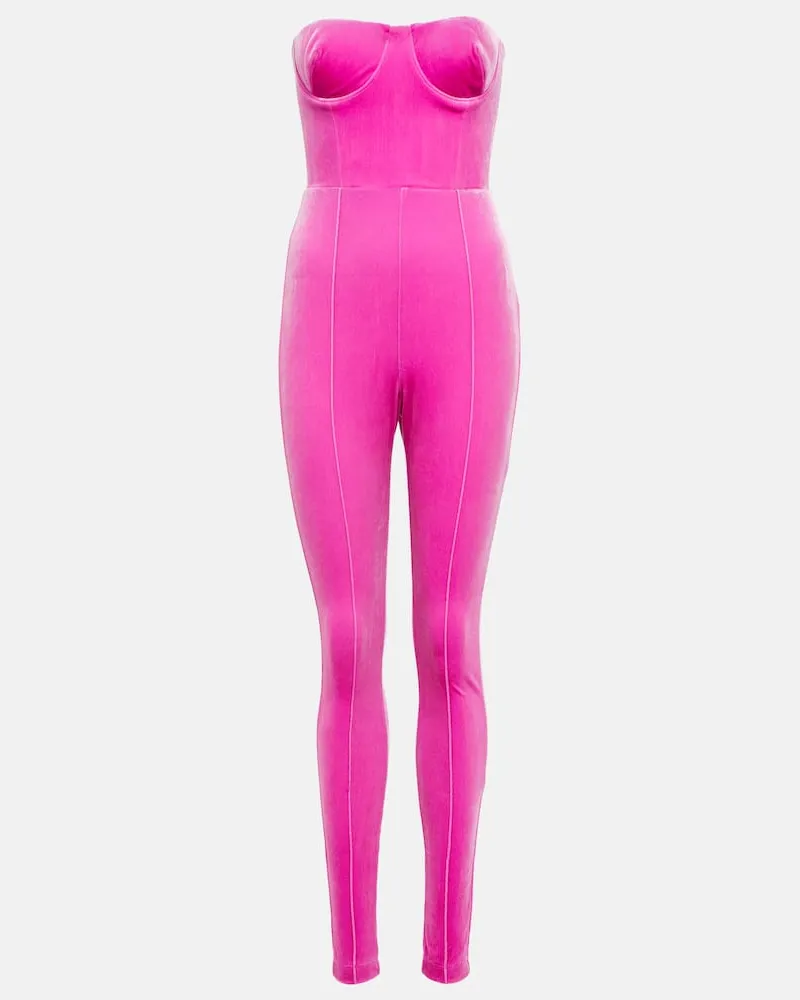 Alex Perry Jumpsuit aus Samt Rosa