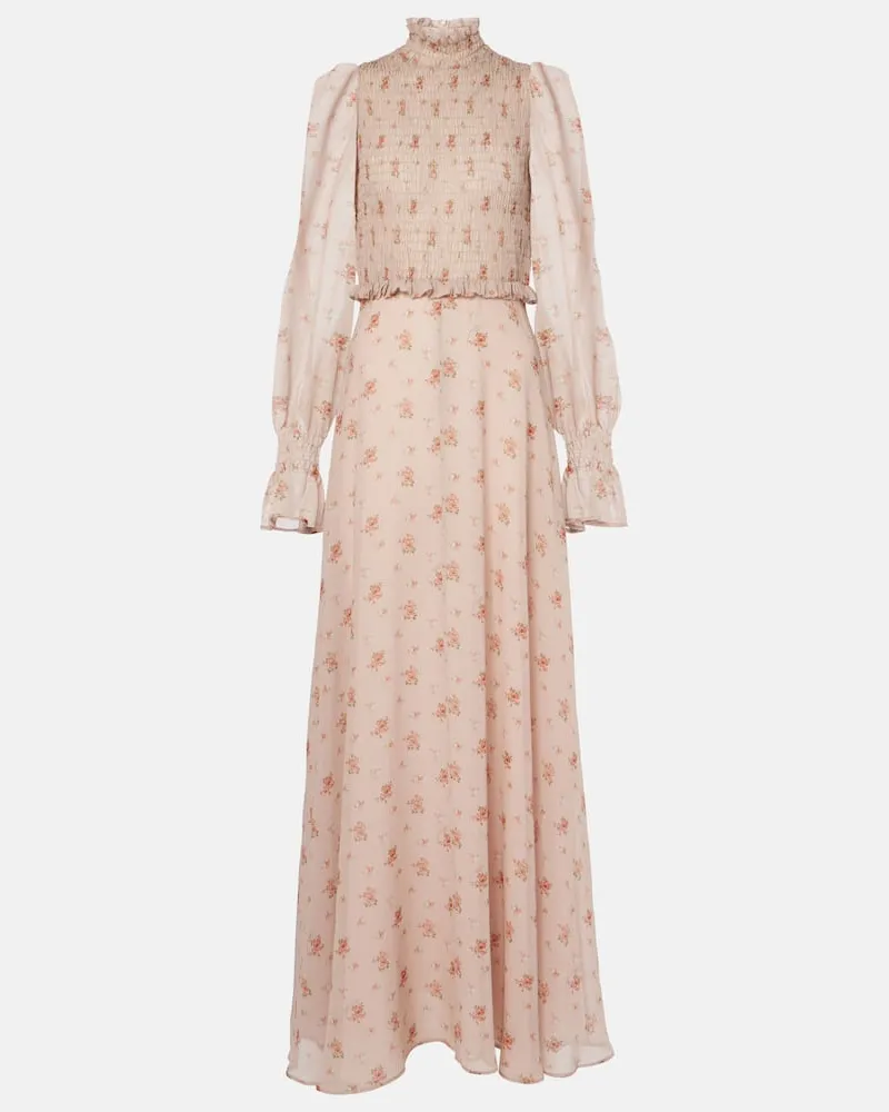 Blumarine Robe aus Seiden-Georgette Beige