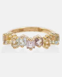 Suzanne Kalan Ring Pastel Rainbow aus 14kt Gelbgold mit Saphiren Multicolor