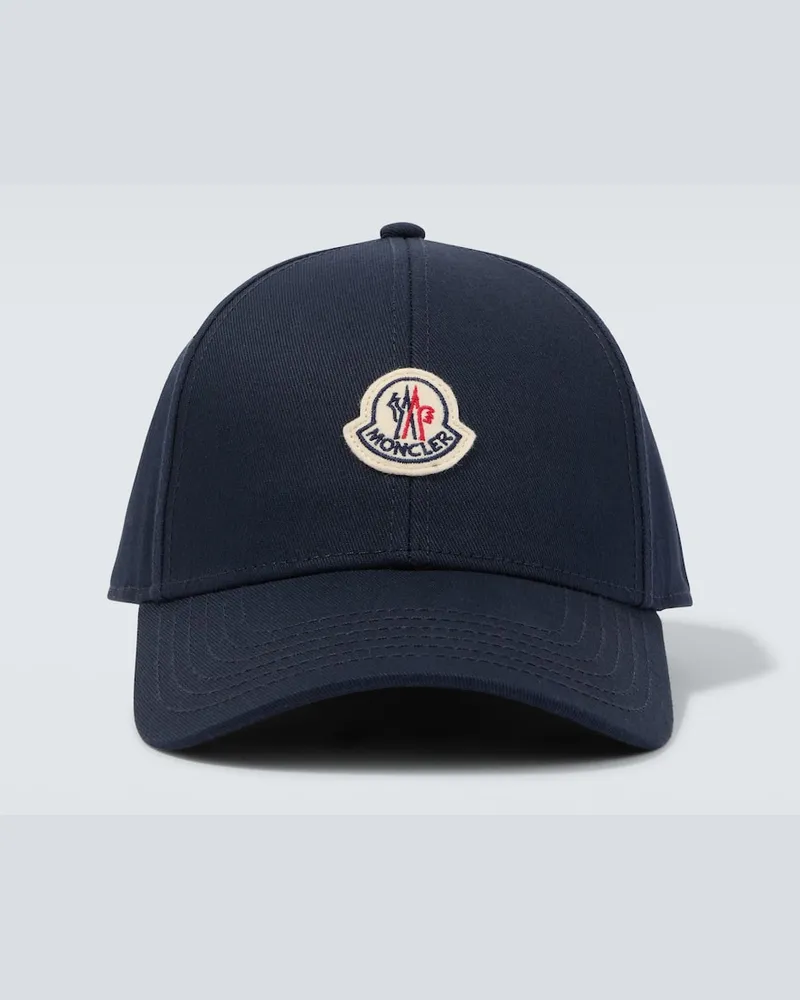 Moncler Baseballcap aus Baumwoll-Twill Blau