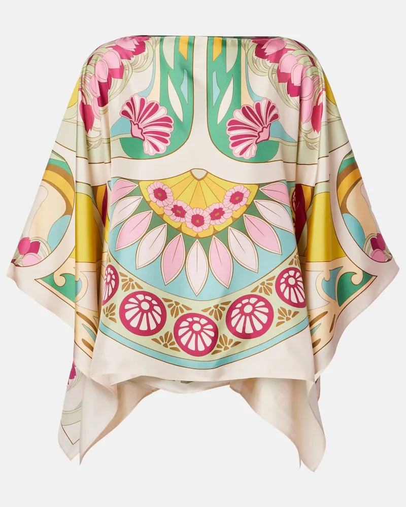 La DoubleJ Bedrucktes Top Sqaure aus Seiden-Twill Multicolor