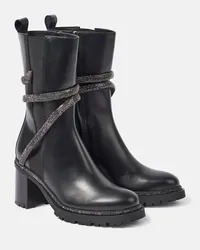 René Caovilla Verzierte Chelsea Boots Cleo 60 aus Leder Schwarz