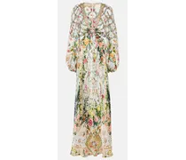Verziertes Maxikleid aus Seide