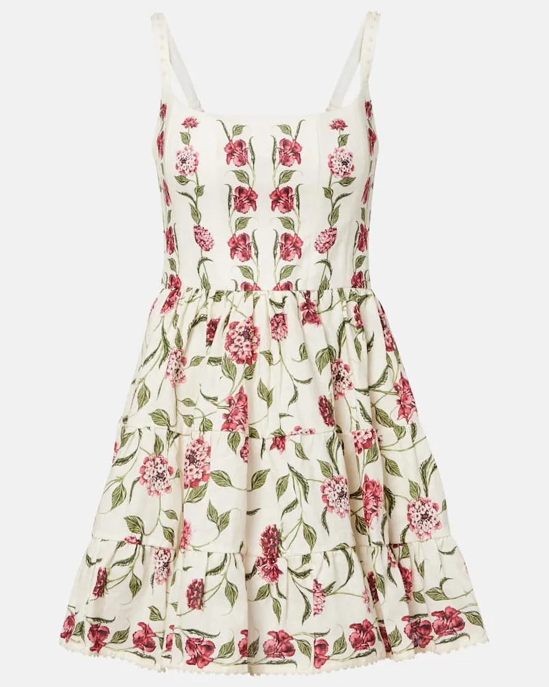 AGUA BENDITA Minikleid Granadilla aus Leinen Weiß