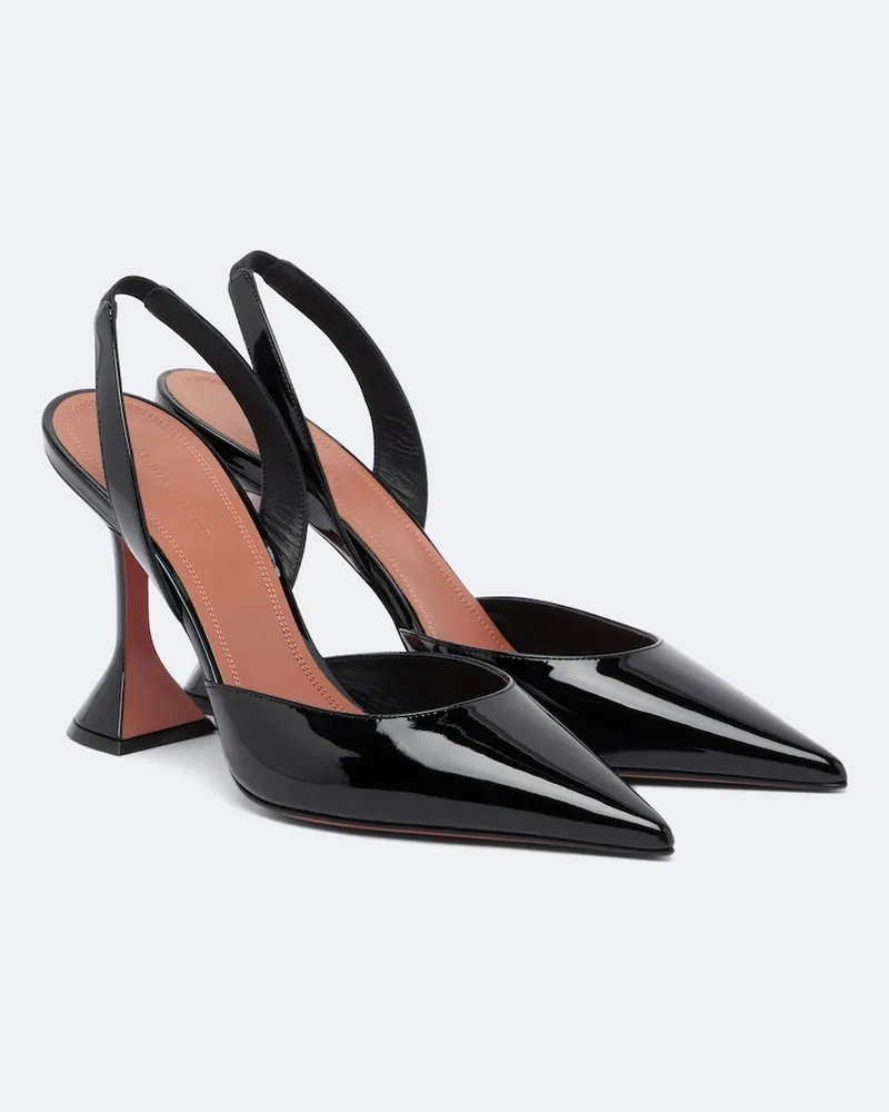 Amina Muaddi Slingback-Pumps Holli aus Leder Schwarz