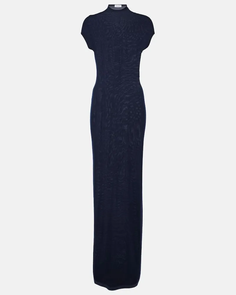 Alaïa Alaïa Maxikleid aus Kaschmir Blau