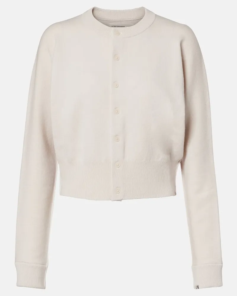 extreme cashmere Cardigan Blouson aus einem Kaschmirgemisch Weiß