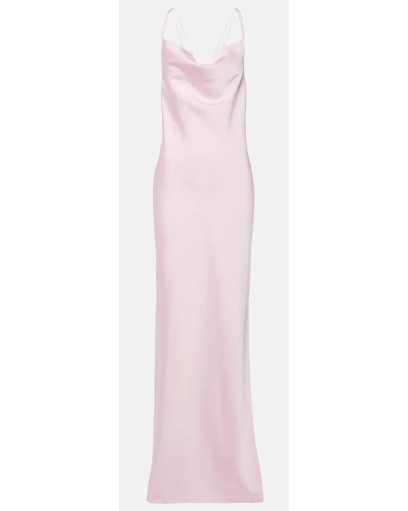 ROTATE Birger Christensen Slipdress Grace aus Satin Pink