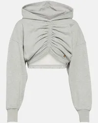 Palm Angels Cropped-Hoodie aus Jersey Grau