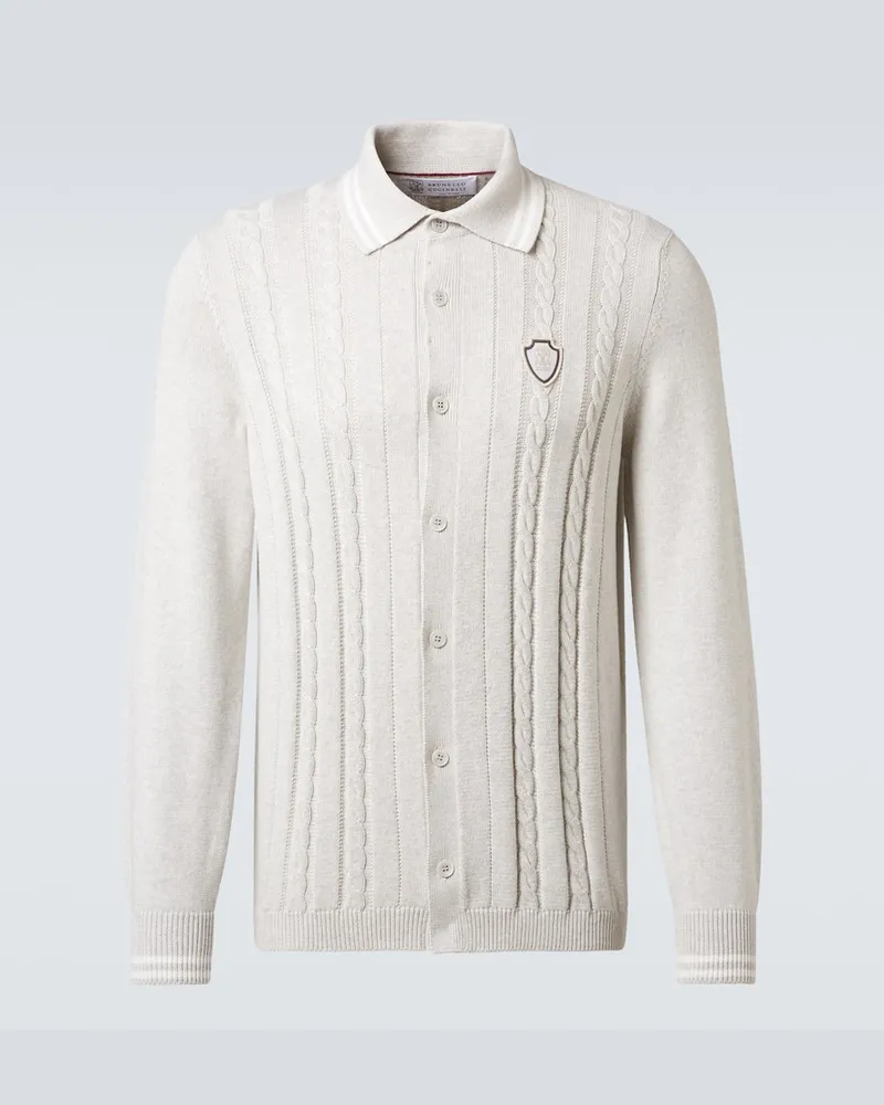 Brunello Cucinelli Cardigan aus Baumwolle Beige