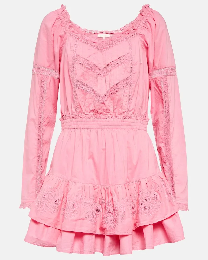 LoveShackFancy Minikleid Sanaya aus Baumwolle Rosa