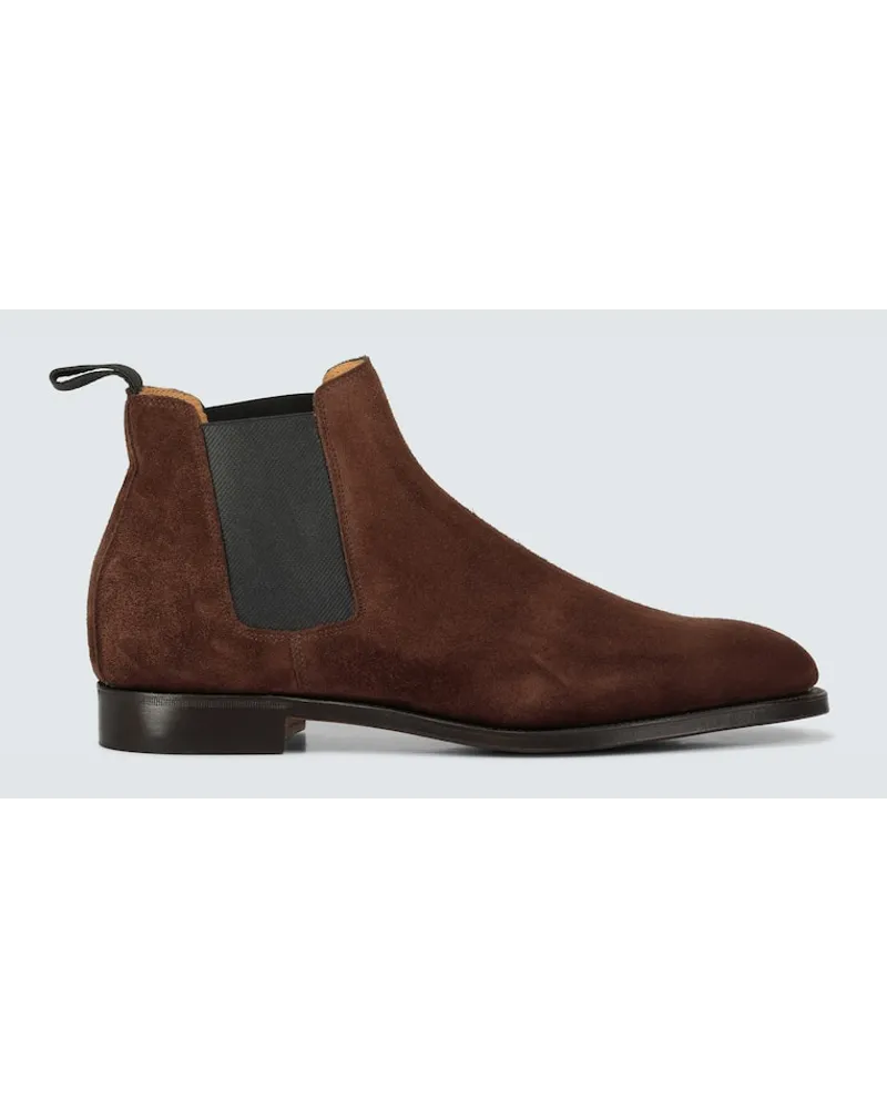 John Lobb Chelsea Boots Lawry aus Veloursleder Braun