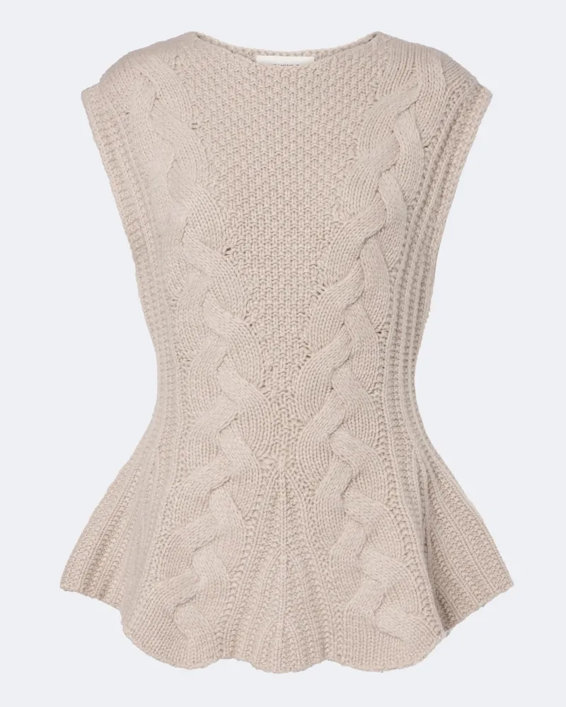 Lisa Yang Top Signy aus Kaschmir Beige