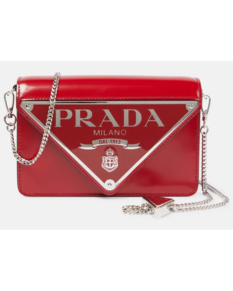 Prada Schultertasche aus Leder Rot