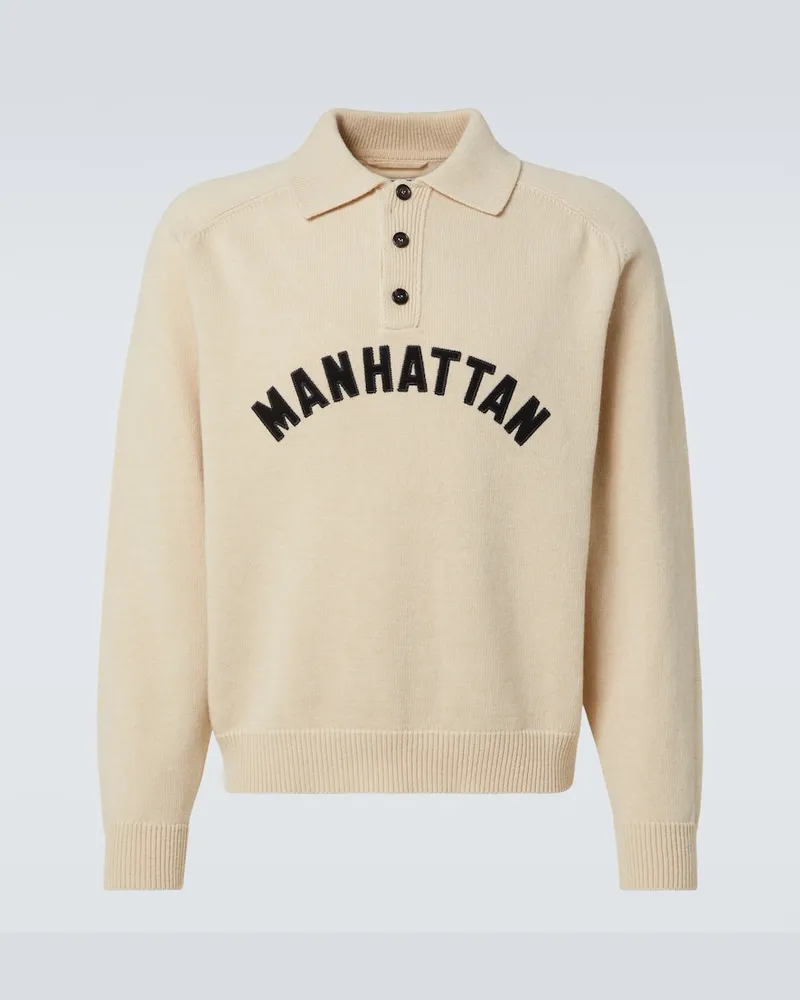 BODE Polopullover Manhattan aus Wolle Beige