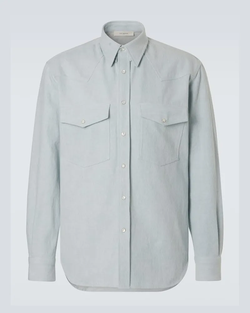 Umit Benan Hemd aus Baumwolle Blau