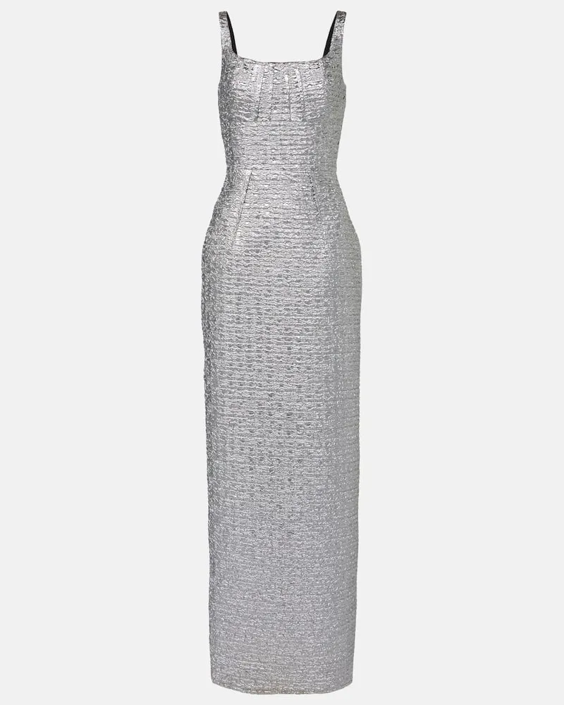 EMILIA WICKSTEAD Robe Sharon aus Seersucker Silber