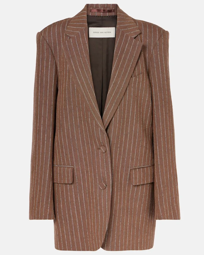 Dries van Noten Blazer aus einem Leinengemisch Braun